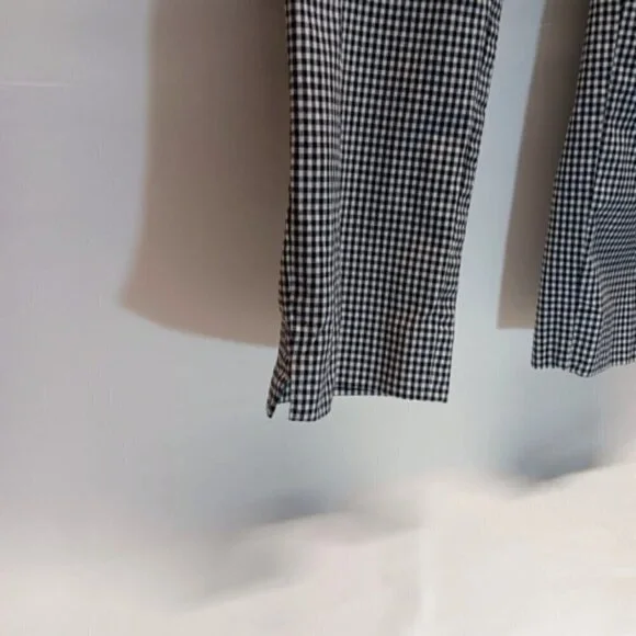 Talbots Ladies Pants Size 12 Chatham Ankle Black & White Gingham Print Side Zip - Picture 4 of 10